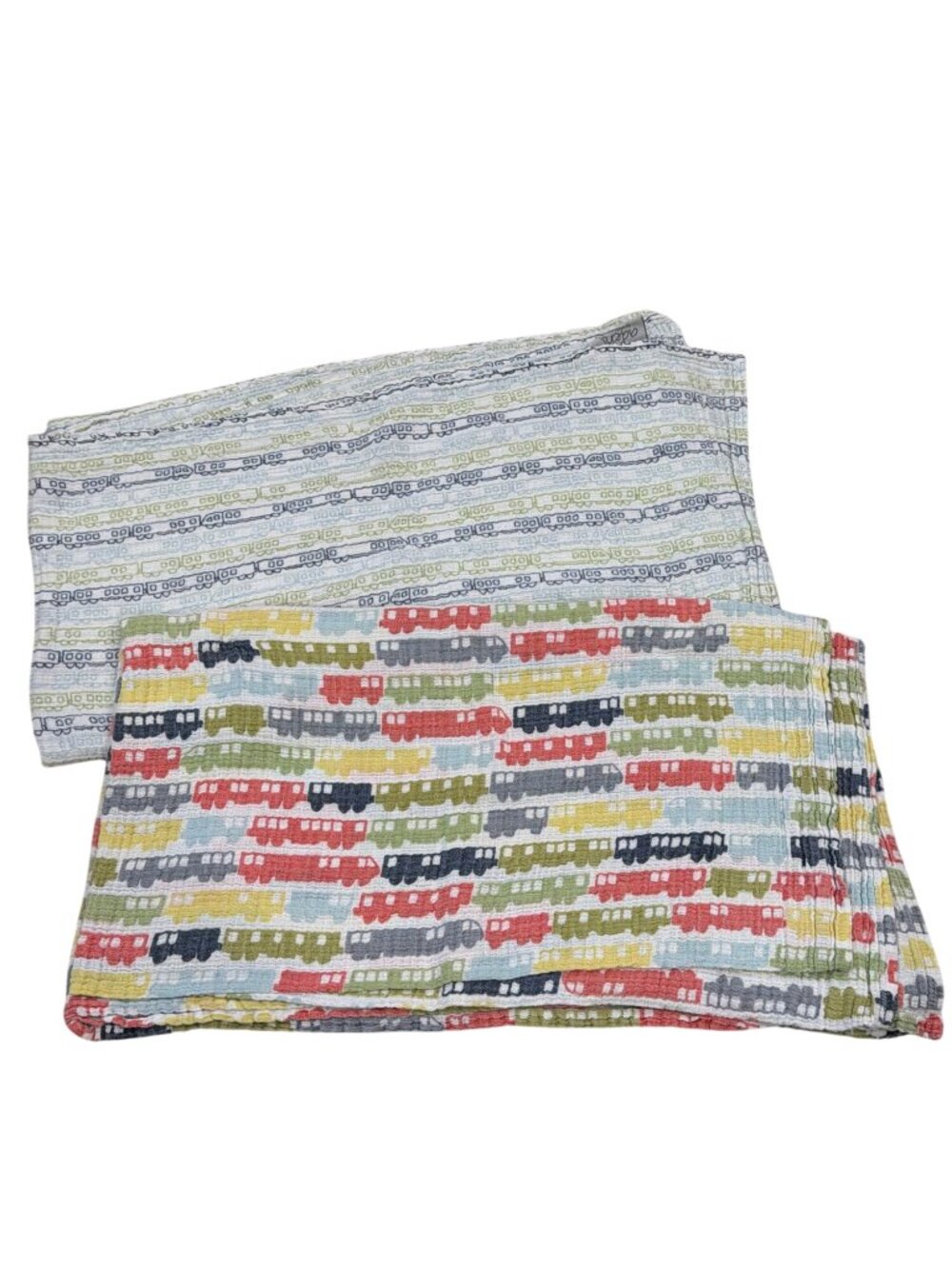 Aden + Anais Muslin Cotton Swaddle Blankets Baby Boys Train Prints Set Of 2